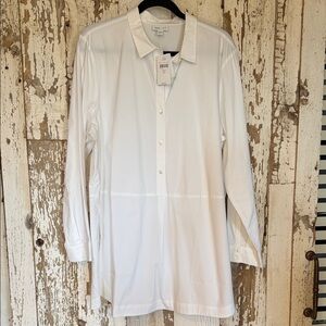 J. Jill Classic White Collared Shirt